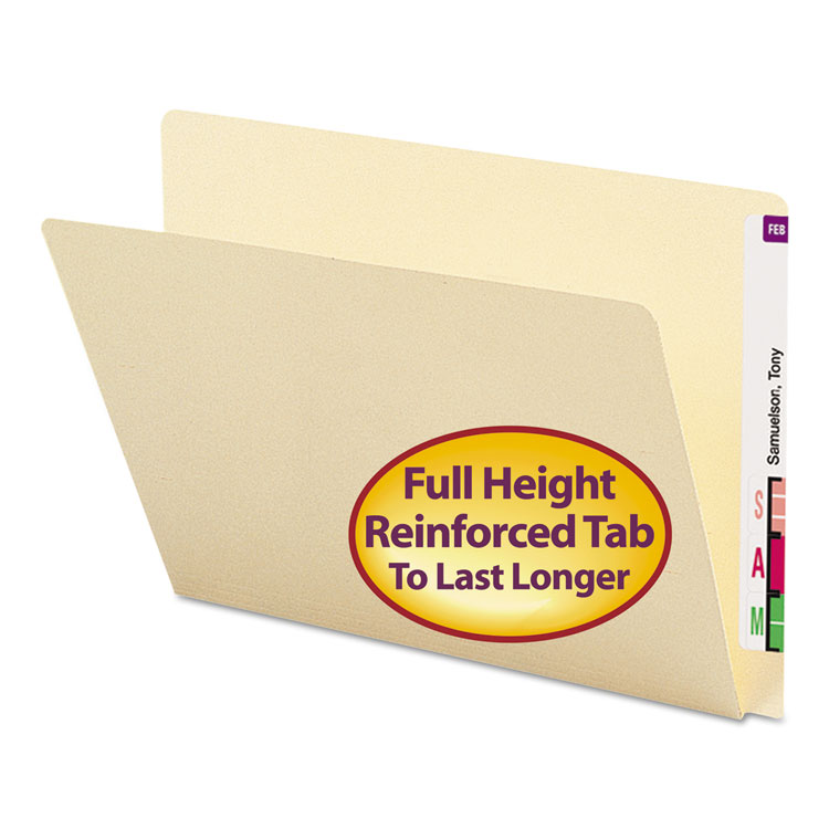 Extended End Tab Manila Folders, Straight Tabs, Letter Size, 0.75" Expansion, Manila, 100/Box - Image 6