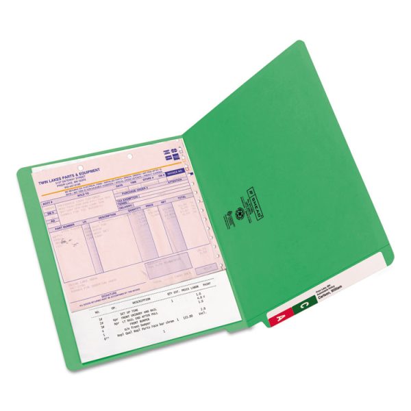 Shelf-Master Reinforced End Tab Colored Folders, Straight Tabs, Letter Size, 0.75" Expansion, Green, 100/Box - Image 2
