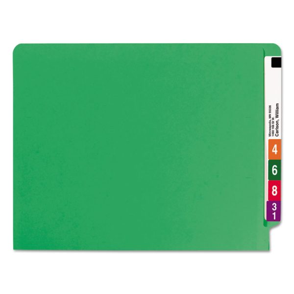 Shelf-Master Reinforced End Tab Colored Folders, Straight Tabs, Letter Size, 0.75" Expansion, Green, 100/Box - Image 5