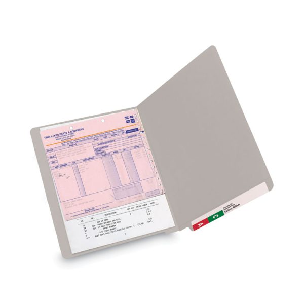 Shelf-Master Reinforced End Tab Colored Folders, Straight Tabs, Letter Size, 0.75" Expansion, Gray, 100/Box - Image 7