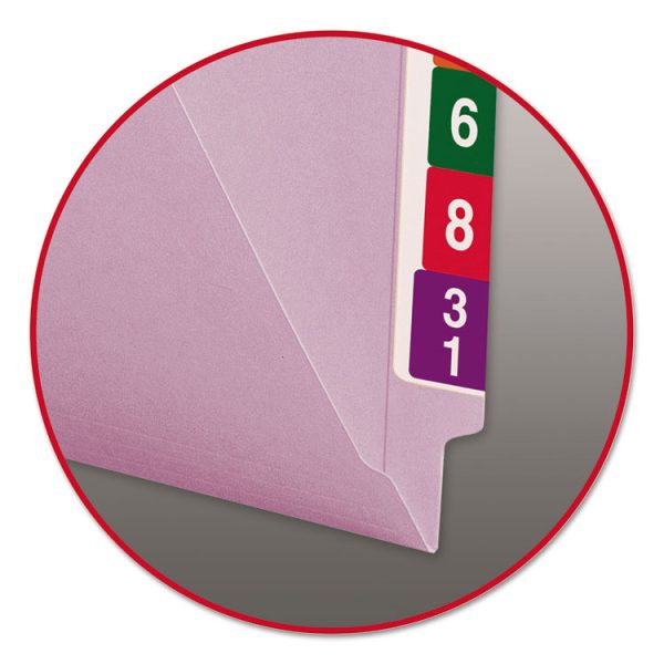 Shelf-Master Reinforced End Tab Colored Folders, Straight Tabs, Letter Size, 0.75" Expansion, Lavender, 100/Box - Image 2