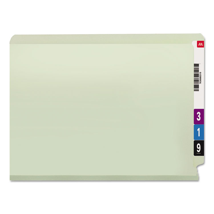 Extra-Heavy Recycled Pressboard End Tab Folders, Straight Tabs, Letter Size, 2" Expansion, Gray-Green, 25/Box - Image 3