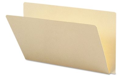 Extended End Tab Manila Folders, Straight Tabs, Legal Size, 0.75″ Expansion, Manila, 100/Box
