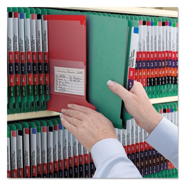 End Tab Pressboard Classification Folders, Six SafeSHIELD Fasteners, 2" Expansion, 2 Dividers, Legal Size, Green, 10/Box - Image 5