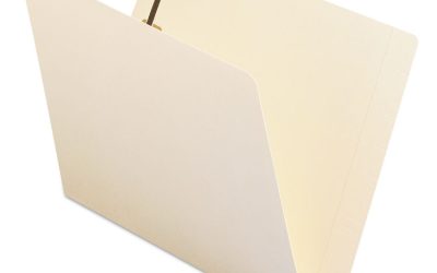 End Tab Fastener Folders with Reinforced Straight Tabs, 11-pt Manila, 1 Fastener, Letter Size, Manila Exterior, 50/Box