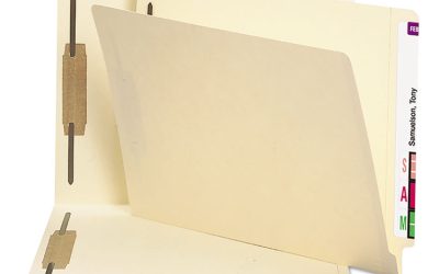 End Tab Fastener Folders with Reinforced Straight Tabs, 11-pt Manila, 2 Fasteners, Letter Size, Manila Exterior, 250/Box