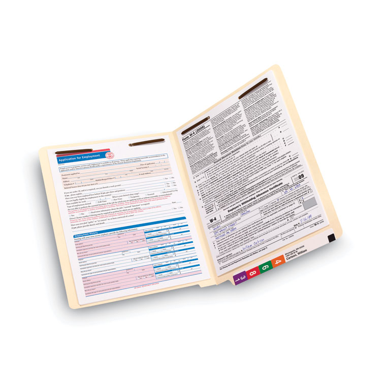 End Tab Fastener Folders with Reinforced Straight Tabs, 14-pt Manila, 2 Fasteners, Letter Size, Manila Exterior, 50/Box - Image 10