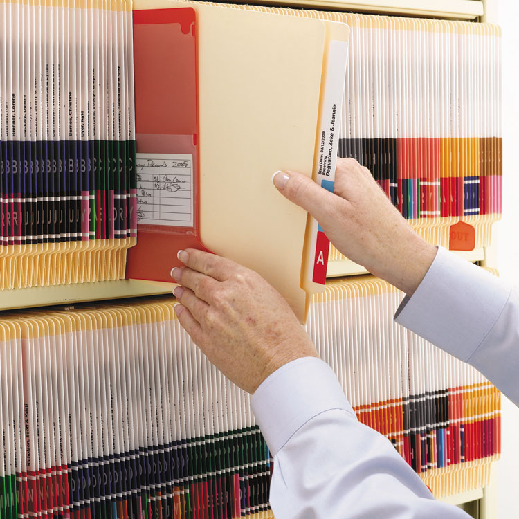 Fastener Folder with Divider, 0.75" Expansion, 1 Divider, 4 Fasteners, Letter Size, Manila Exterior, 50/Box - Image 4