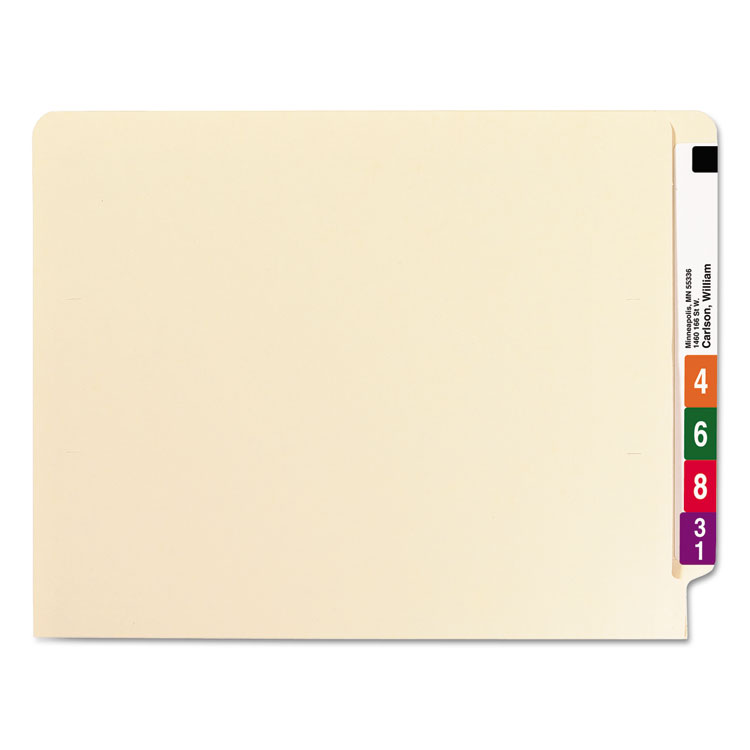 Fastener Folder with Divider, 0.75" Expansion, 1 Divider, 4 Fasteners, Letter Size, Manila Exterior, 50/Box - Image 3