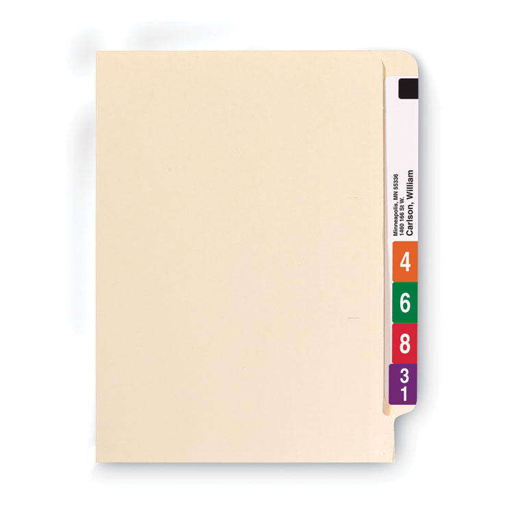Fastener Folder with Divider, 0.75" Expansion, 1 Divider, 4 Fasteners, Letter Size, Manila Exterior, 50/Box - Image 5