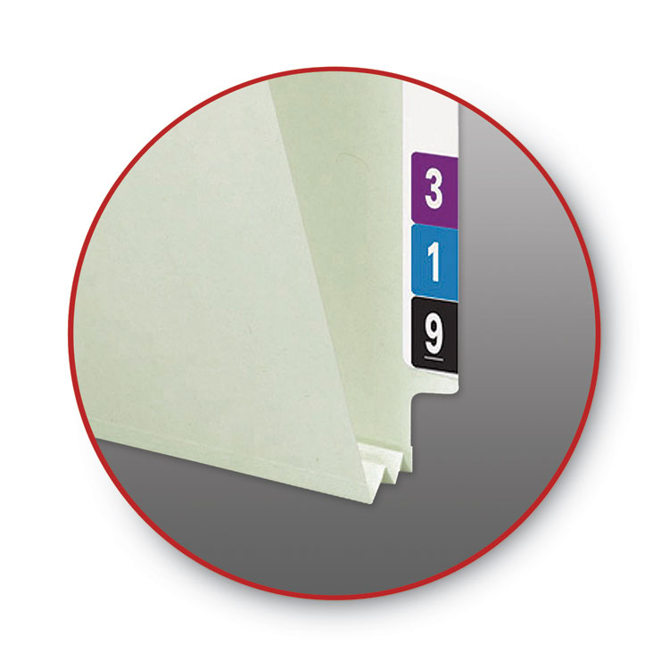 End Tab Pressboard Classification Folders, Two SafeSHIELD Coated Fasteners, 2" Expansion, Letter Size, Gray-Green, 25/Box - Image 5