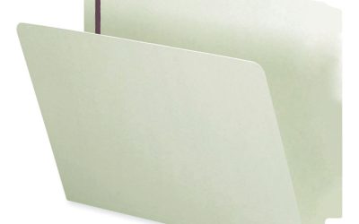 End Tab Pressboard Classification Folders, Two SafeSHIELD Coated Fasteners, 2″ Expansion, Letter Size, Gray-Green, 25/Box