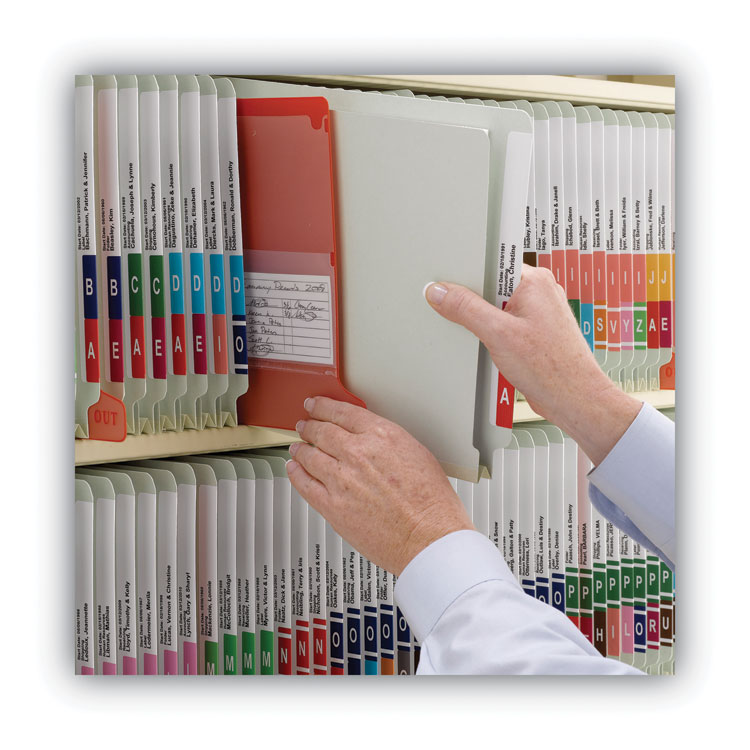 End Tab Pressboard Classification Folders, Two SafeSHIELD Coated Fasteners, 1" Expansion, Legal Size, Gray-Green, 25/Box - Image 6