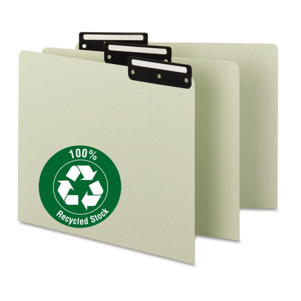 Recycled Blank Top Tab File Guides, 1/3-Cut Top Tab, Blank, 8.5 X 11, Green, 50/box - Image 2