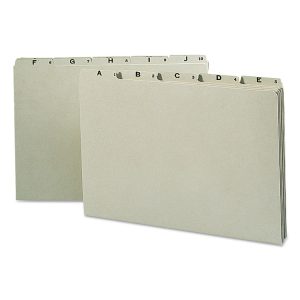 Alphabetic Top Tab Indexed File Guide Set, 1/5-Cut Top Tab, A To Z, 8.5 X 14, Green, 25/set