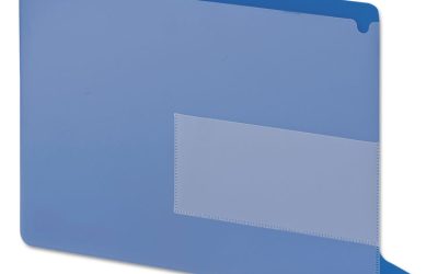 Colored Poly Out Guides With Pockets, 1/3-Cut End Tab, Out, 8.5 X 11, Blue, 25/box