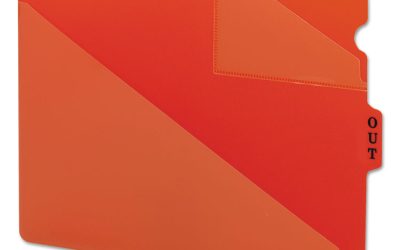 End Tab Poly Out Guides, Two-Pocket Style, 1/3-Cut End Tab, Out, 8.5 X 11, Red, 50/box