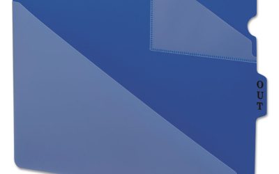 End Tab Poly Out Guides, Two-Pocket Style, 1/3-Cut End Tab, Out, 8.5 X 11, Blue, 50/box