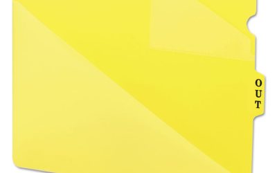 End Tab Poly Out Guides, Two-Pocket Style, 1/3-Cut End Tab, Out, 8.5 X 11, Yellow, 50/box