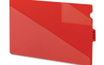 End Tab Poly Out Guides, Two-Pocket Style, 1/3-Cut End Tab, Out, 8.5 X 14, Red, 50/box