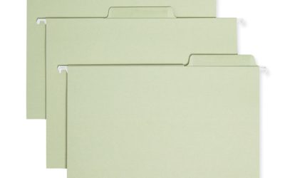 Erasable FasTab Hanging Folders, Letter Size, 1/3-Cut Tabs, Moss, 20/Box