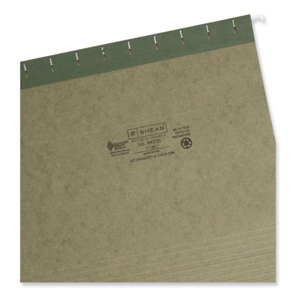 Hanging Folders, Letter Size, 1/3-Cut Tabs, Standard Green, 25/Box - Image 3