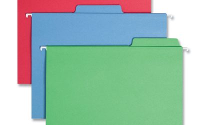 FasTab Hanging Folders, Letter Size, 1/3-Cut Tabs, Assorted Colors, 18/Box