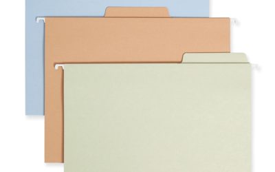 FasTab Hanging Folders, Letter Size, 1/3-Cut Tabs, Assorted Earthtone Colors, 18/Box