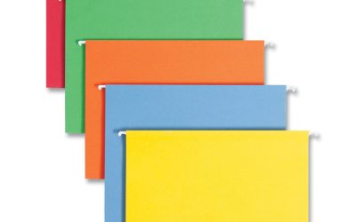 Colored Hanging File Folders with 1/5 Cut Tabs, Letter Size, 1/5-Cut Tabs, Assorted Bright Colors, 25/Box