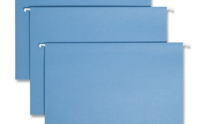 Colored Hanging File Folders with 1/5 Cut Tabs, Letter Size, 1/5-Cut Tabs, Blue, 25/Box
