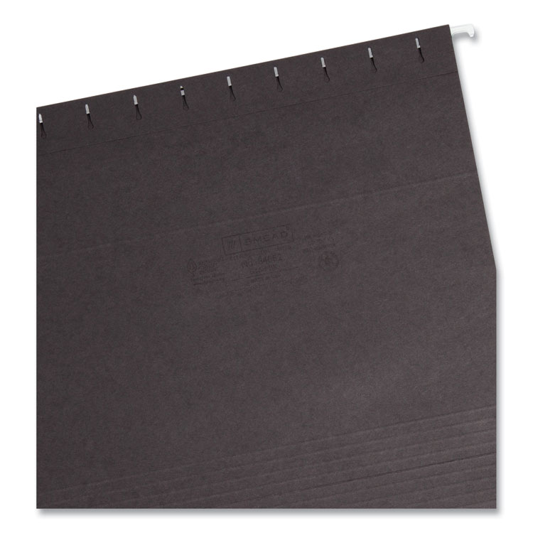 Colored Hanging File Folders with 1/5 Cut Tabs, Letter Size, 1/5-Cut Tabs, Black, 25/Box - Image 3