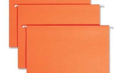 Colored Hanging File Folders with 1/5 Cut Tabs, Letter Size, 1/5-Cut Tabs, Orange, 25/Box