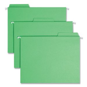 FasTab Hanging Folders, Letter Size, 1/3-Cut Tabs, Green, 20/Box