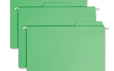 FasTab Hanging Folders, Letter Size, 1/3-Cut Tabs, Green, 20/Box