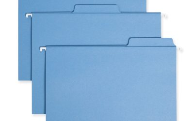 FasTab Hanging Folders, Letter Size, 1/3-Cut Tabs, Blue, 20/Box