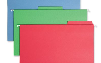 FasTab Hanging Folders, Legal Size, 1/3-Cut Tabs, Assorted Colors, 18/Box