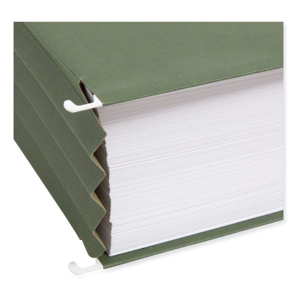 Hanging Pockets with Full-Height Gusset, 1 Section, 3.5" Capacity, Letter Size, Standard Green, 10/Box - Image 5