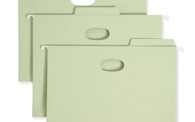 FasTab Hanging Pockets, Letter Size, 1/3-Cut Tabs, Moss, 9/Box