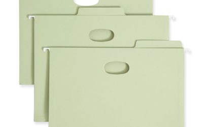 FasTab TUFF Hanging Pockets, Letter Size, 1/3-Cut Tabs, Moss, 9/Box