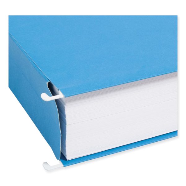 Hanging Pockets with Full-Height Gusset, 1 Section, 2" Capacity, Letter Size, 1/5-Cut Tabs, Sky Blue, 25/Box - Image 5