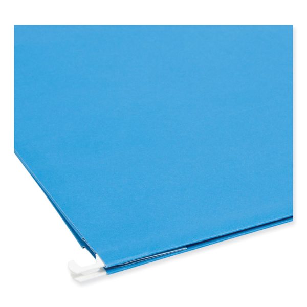 Hanging Pockets with Full-Height Gusset, 1 Section, 3" Capacity, Letter Size, 1/5-Cut Tabs, Sky Blue, 25/Box - Image 4