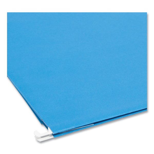 Hanging Pockets with Full-Height Gusset, 1 Section, 3" Capacity, Legal Size, 1/5-Cut Tabs, Sky Blue, 25/Box - Image 4