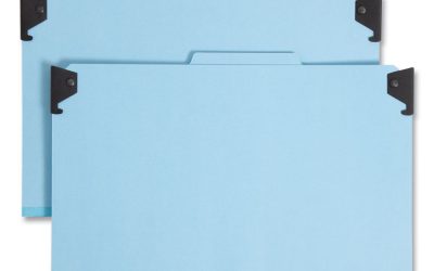 FasTab Hanging Pressboard Classification Folders, 2 Dividers, Legal Size, Blue