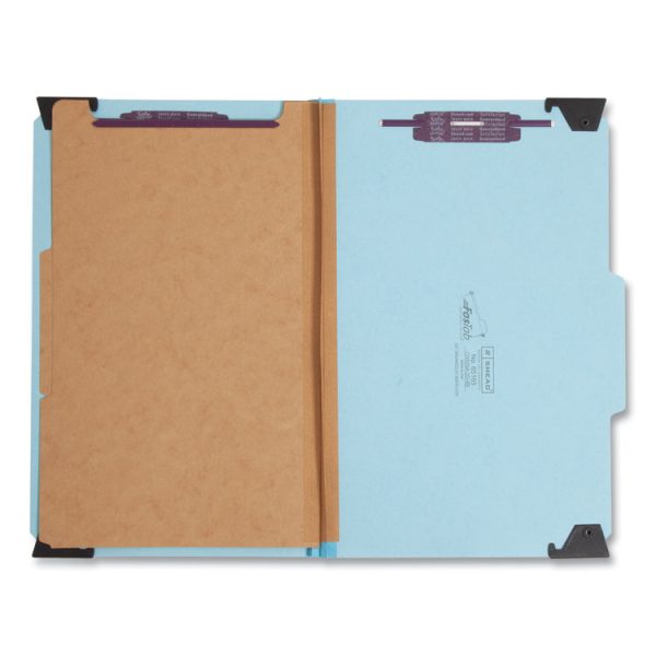 FasTab Hanging Pressboard Classification Folders, 2 Dividers, Legal Size, Blue - Image 2