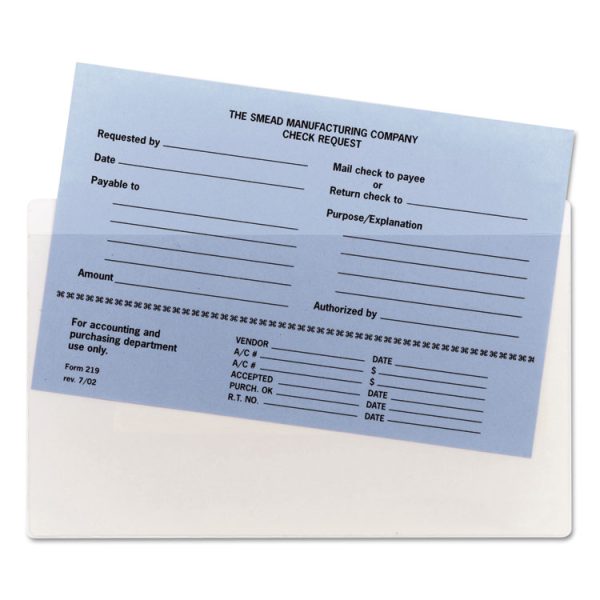 Self-Adhesive Poly Pockets, Top Load, 9 x 5.56, Clear, 100/Box - Image 2