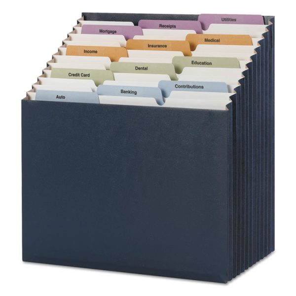 Stadium File, 12 Sections, 1/12-Cut Tabs, Letter Size, Navy - Image 2
