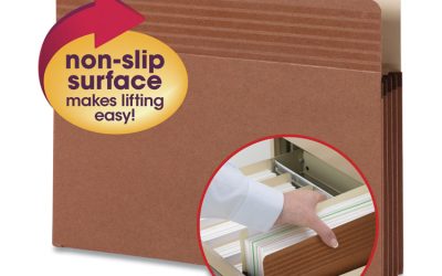 Easy Grip Pockets, 3.5″ Expansion, Letter Size, Redrope, 25/box