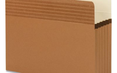 Easy Grip Pockets, 5.25″ Expansion, Letter Size, Redrope, 10/box