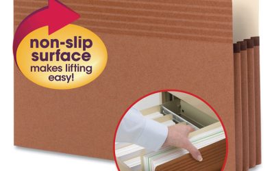 Easy Grip Pockets, 3.5″ Expansion, Legal Size, Redrope, 25/box