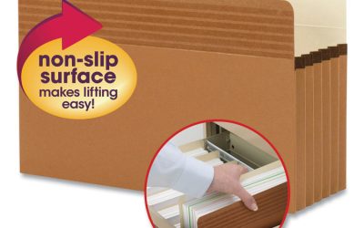 Easy Grip Pockets, 5.25″ Expansion, Legal Size, Redrope, 10/box